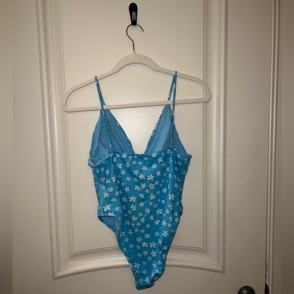 Pacsun One Piece Floral Blue Swimsuit, Medium - Picture 2 of 2
